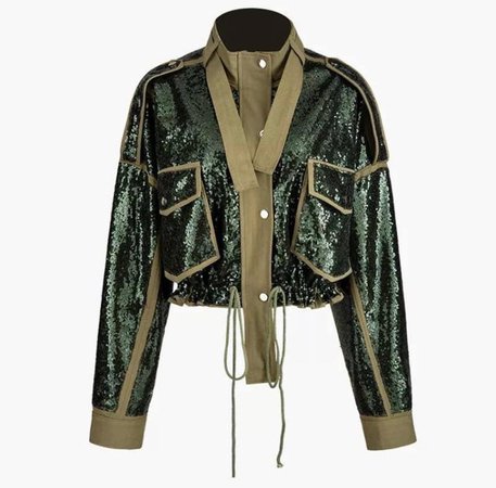 Bey Azura Military Chic Sequined Jacket