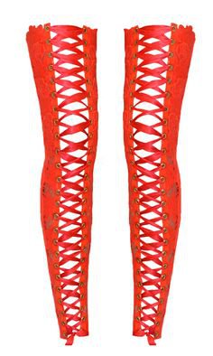 red lace leg wraps socks