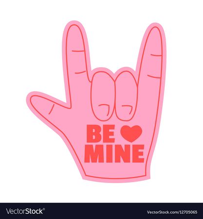 Be mine foam hand happy valentines day Royalty Free Vector
