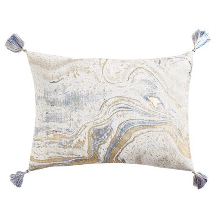 Marble Metallic Sky Lumbar Pillow | Pier 1