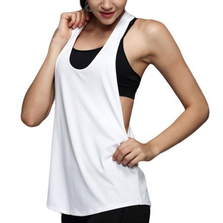 Womens sports vest Sexy Side Open Sleeveless Tank Top Sexy Women Tank Tops Quick Dry Loose Gym Fitness Yoga Sleeveless Vest-in Running Vests from Sports & Entertainment on AliExpress