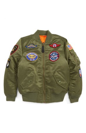 Alpha Industries MA-1 Patch Flight Jacket (Toddler Boys, Little Boys & Big Boys) | Nordstrom