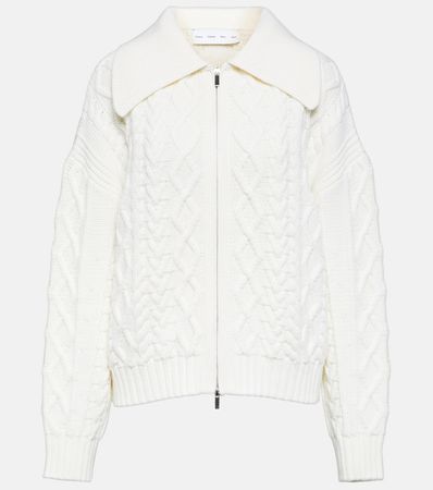 Cable Knit Wool Cardigan in White - Proenza Schouler | Mytheresa