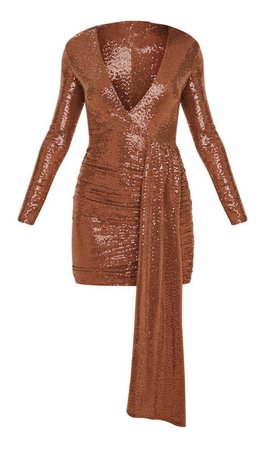 Pretty Little Thing Brown Sequin Dress