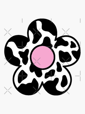 "cute cow print flower" Sticker by adequatedesigns | Redbubble