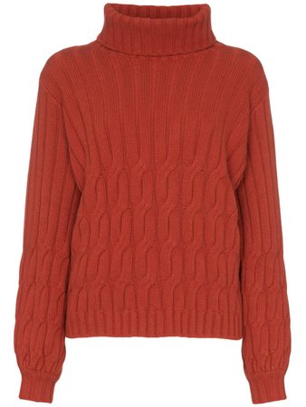 Johanna Ortiz Turtleneck Wool-Cashmere Cable-Knit Sweater | Farfetch.com