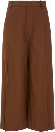 Vince Pleated Cropped Twill Culotte Size: 00