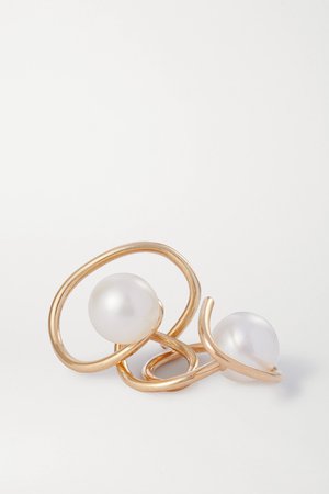 Gold Buoy gold vermeil pearl ear cuffs | SARAH & SEBASTIAN | NET-A-PORTER