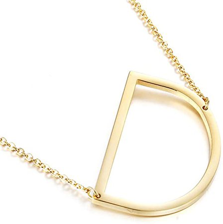 Amazon.com: MOMOL Sideways Initial Necklace 18K Gold Plated Stainless Steel Large Big Letter K Pendant Necklace Script Name Monogram Necklaces for Women (K): Jewelry