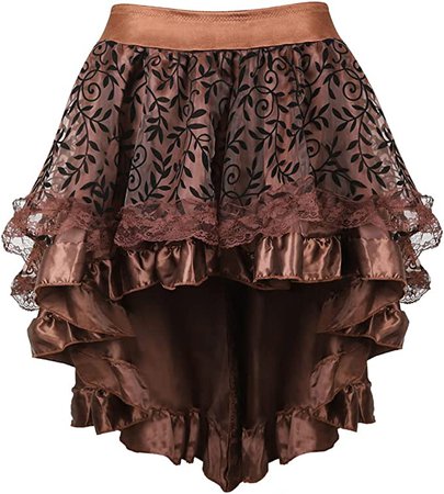 ﻿​﻿﻿​​Amazon.com: frawirshau Steampunk Skirts Short Pirate Skirt for Women Plus Size Steampunk High Low Skirt Brown Pirate Skirt Size Large : Clothing, Shoes & Jewelry