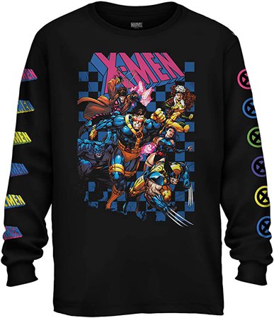 Amazon.com: Marvel X-Men 90's Group Shattershot Adult Long Sleeve T-Shirt (XX-Large) Black: Clothing