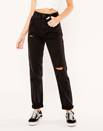 Ripped Black Mom Jeans