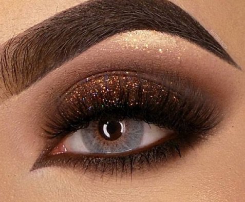Brown Glitter eye makeup