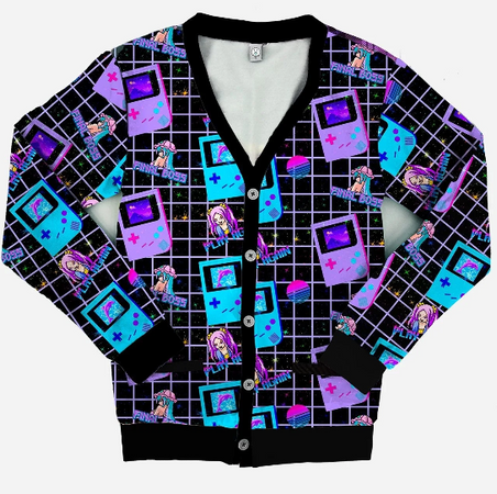 In Control Clothing Aesthetic Video Game Black Cardigan