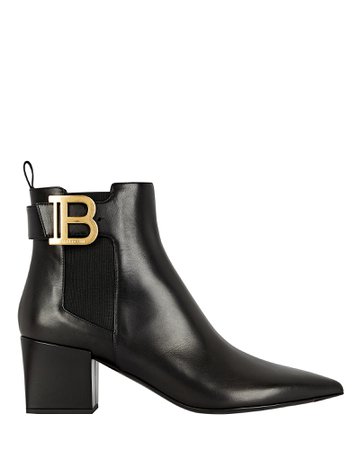 Balmain Salome Logo Leather Ankle Boots | INTERMIX®