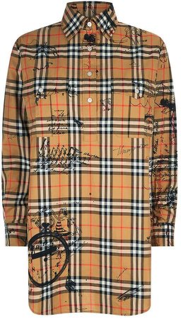 Burberry check doodle shirt