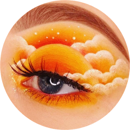 eyes eye makeup orange cloud circle aesthetic...