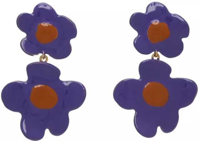 Marni: Purple Flower Earrings | SSENSE