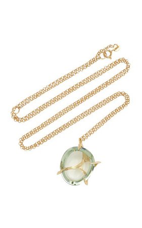 Small Envolto Quartz 18k Gold Necklace By Kika Alvarenga | Moda Operandi