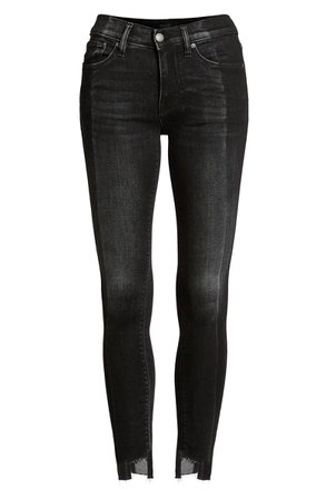 Hudson Jeans Nico Step Hem Crop Super Skinny Jeans (Black Sand) | Nordstrom