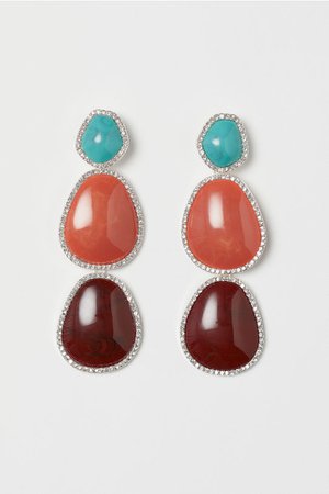 Long Earrings - Silver-colored/turquoise - Ladies | H&M US