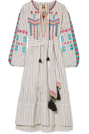 Figue | Noor tassled embroidered cotton-voile dress | NET-A-PORTER.COM
