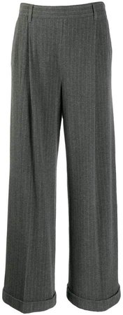 PRE-OWNED 1990's pinstripe wide-leg trousers