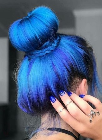 Blue bun hairstyle