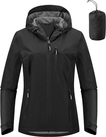 Amazon.com: Outdoor Ventures Packable Rain Jacket Women Lightweight Waterproof Raincoat with Hood Cycling Bike Jacket Windbreaker : Clothing, Shoes & Jewelry