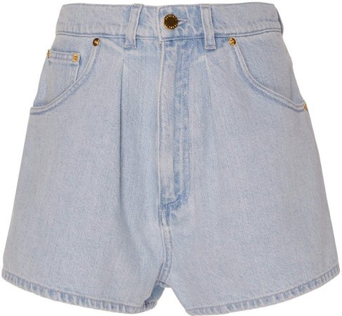Chambray-Effect Cotton Shorts