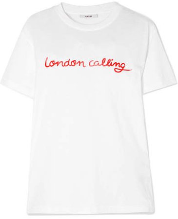 Harway Printed Cotton-jersey T-shirt - White