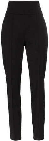 High waisted wool blend trousers
