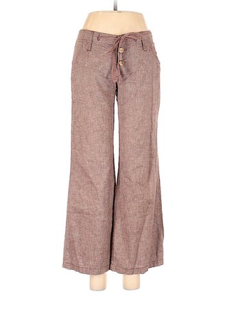 Derek Heart Solid Brown Linen Pants Size S - 70% off | thredUP