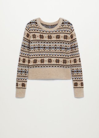 Printed knit sweater - Women | Mango USA