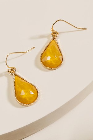 Christine Teardrop Stone Earrings in Yellow | francesca's