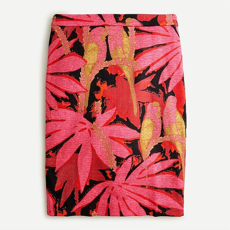 J.Crew: No. 2 Pencil® Skirt In Palm Print Grass Cloth For Women