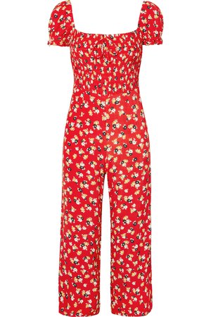Faithfull The Brand | Della smocked floral-print crepe jumpsuit | NET-A-PORTER.COM
