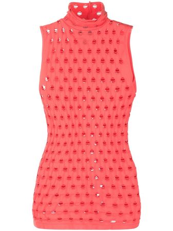 Shop Maisie Wilen perforated sleeveless roll-neck top with Express Delivery - FARFETCH