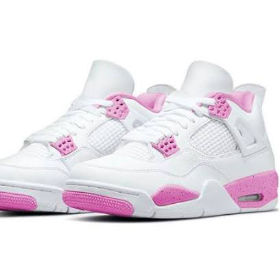 pink and whit Jordan 4s