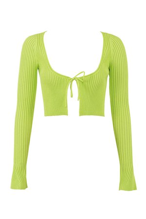 'Tenderness' Lime Ribbed Knit Top - Mistress Rock