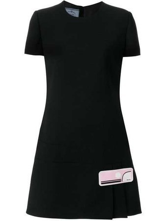 Prada Pleated Detail A-line Mini Dress