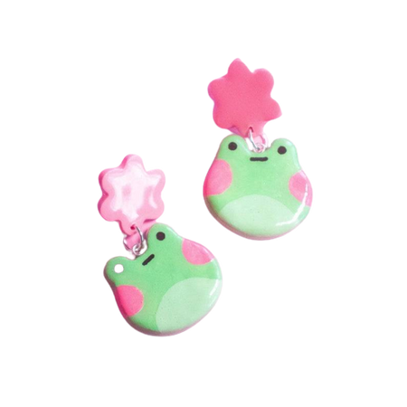 Frog Flower Earrings // Annabelsple