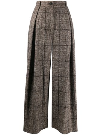 Dolce & Gabbana Tweed Check wide-leg Trousers - Farfetch