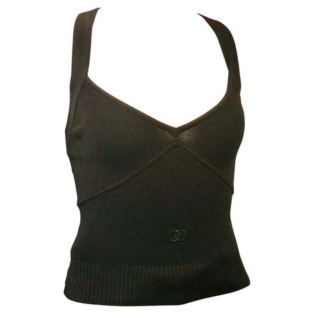 Unworn with Tag Chanel 1996 Black Tank Top For Sale at 1stDibs