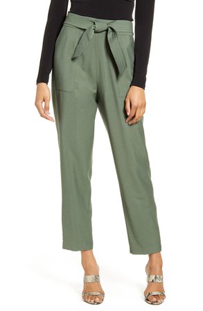 Leith Tie Waist Utility Pants | Nordstrom