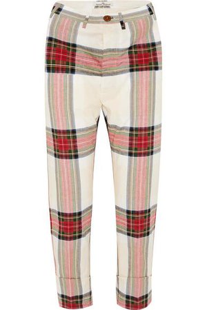 Lyst Vivienne Westwood Red Label Tartan Trousers in Red and white