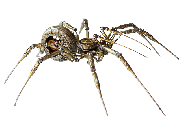 robotic steampunk spider