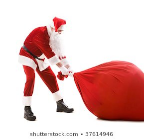 Santa Claus Pulling Huge Bag Full Stock Photo (Edit Now) 120890980