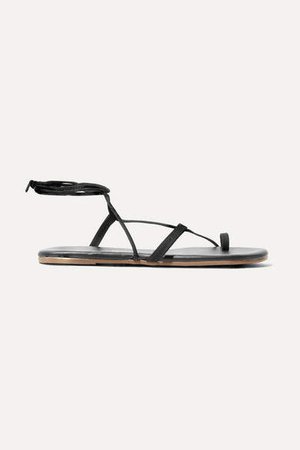 Jo Suede And Leather Sandals - Black