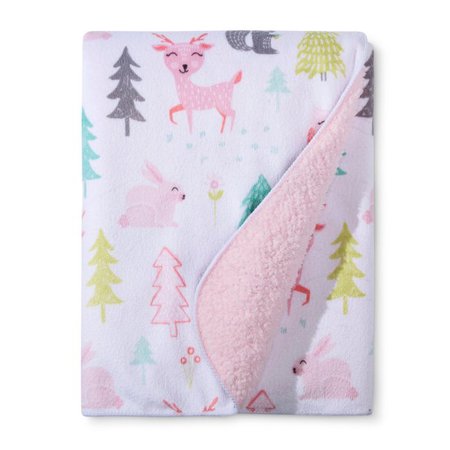 Plush Velboa Baby Blanket Forest Frolic - Cloud Island™ Pink : Target